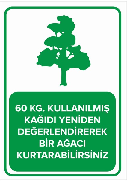 - Kullanılmış Kağıdı Yeniden Değerlendirme Levhası - Sac Malzeme 25 x 35 cm