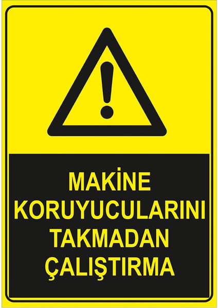 - Makine Koruyucularını Takmadan Çalıştırma Levhası - Sac Malzeme 25 x 35 cm