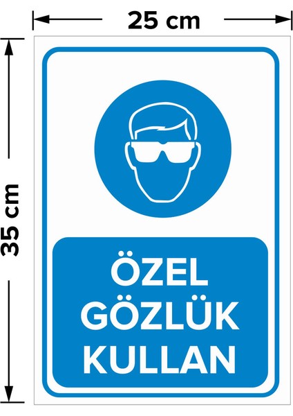 - Özel Gözlük Kullan Levhası - Sac Malzeme 25 x 35 cm fiyatları