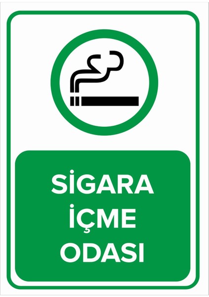 - Sigara İçme Odası Levhası - Sac Malzeme 25 x 35 cm