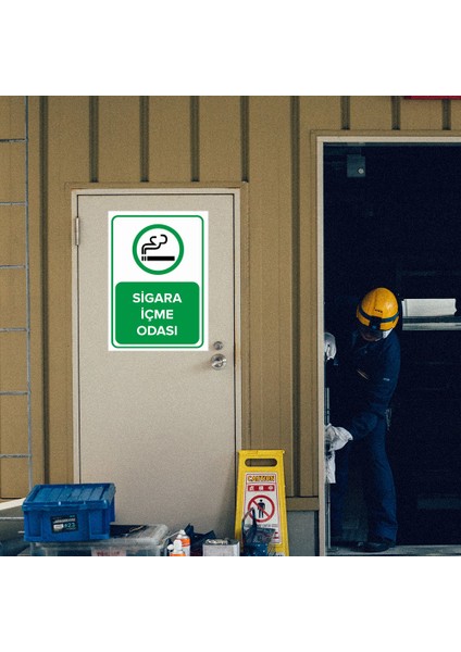 - Sigara İçme Odası Levhası - Sac Malzeme 25 x 35 cm modelleri