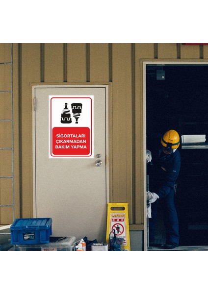 - Sigortaları Çıkarmadan Bakım Yapma Levhası - Sac Malzeme 25 x 35 cm modelleri