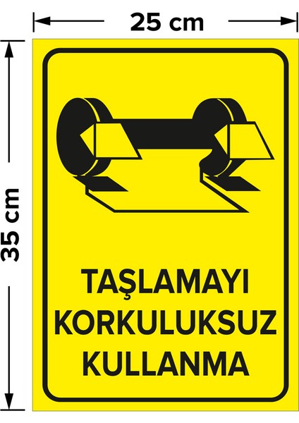 - Taşlamayı Korkuluksuz Kullanma Levhası - Sac Malzeme 25 x 35 cm fiyatları