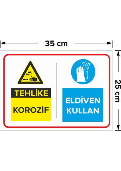 - Tehlike Krozif Eldiven Kullan Levhası - Sac Malzeme 25 x 35 cm fiyatları