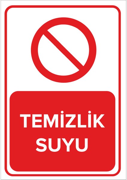 - Temizlik Suyu Levhası - Sac Malzeme 25 x 35 cm