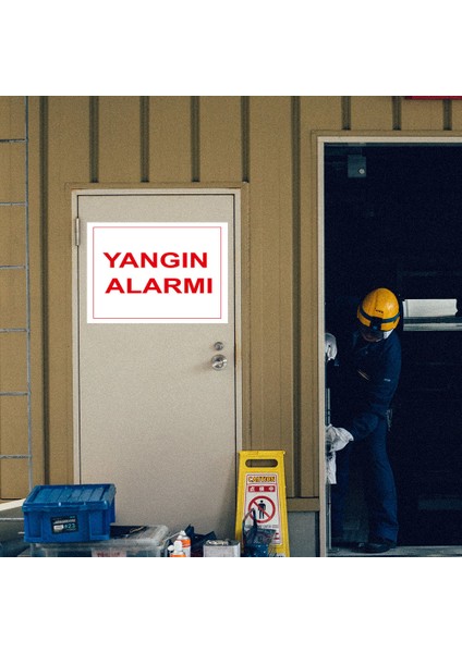 - Yangın Alarmı Levhası - Sac Malzeme 25 x 35 cm