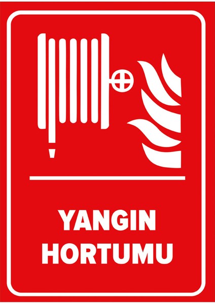 - Yangın Hortumu Levhası - Sac Malzeme 25 x 35 cm