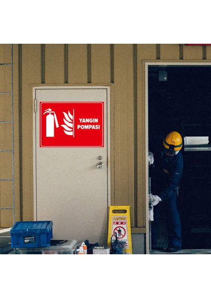 - Yangın Pompası Levhası - Sac Malzeme 25 x 35 cm modelleri