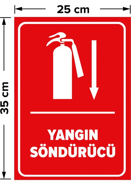 - Yangın Söndürücü Aşağı Ok Levhası - Sac Malzeme 25 x 35 cm fiyatları
