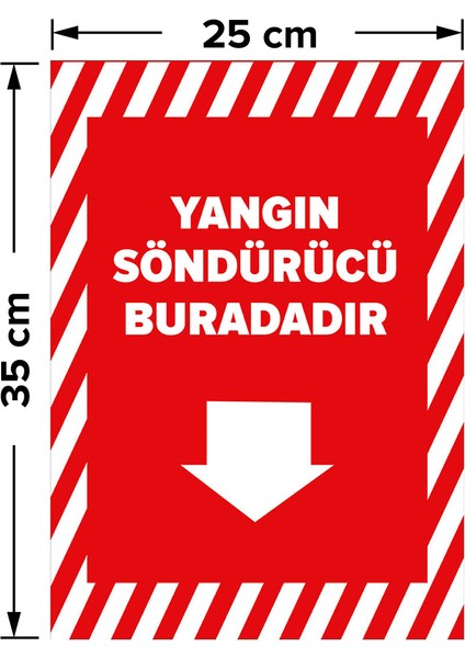 - Yangın Söndürücü Buradadır Aşağı Ok Levhası - Sac Malzeme 25 x 35 cm fiyatları