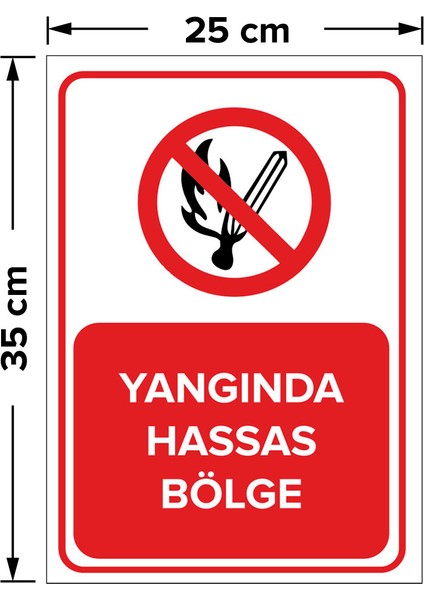 - Yangında Hassas Bölge Levhası - Sac Malzeme 25 x 35 cm fiyatları