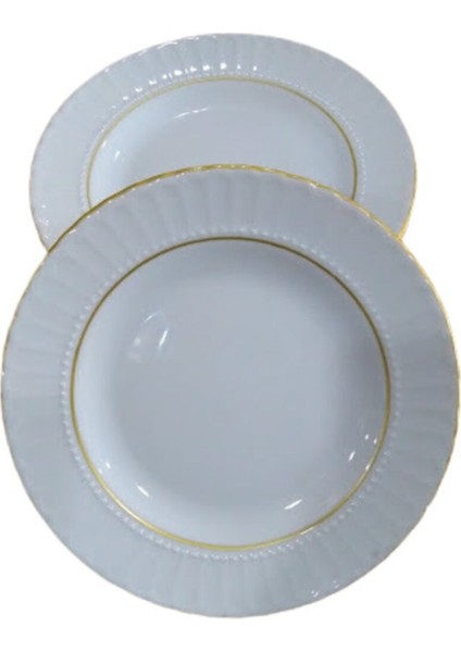 6 Adet Sedef Yaldızlı Yemek Tabağı 19 cm