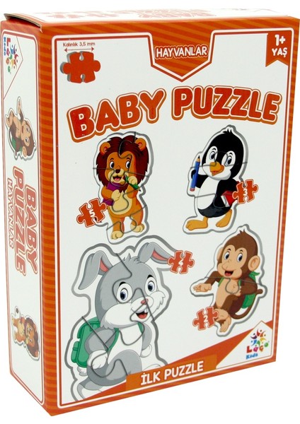 Baby Puzzle Hayvanlar Ilk Puzzle Turuncu Kutu