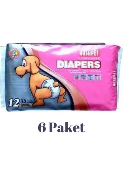 Köpek Alt Tuvalet Bezi  Xsmall  6 Paket