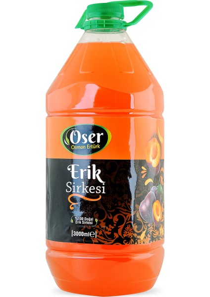 Doğal Fermente Ev Yapımı Katkısız Doğal Erik Sirkesi 3000ml Pet Bidon
