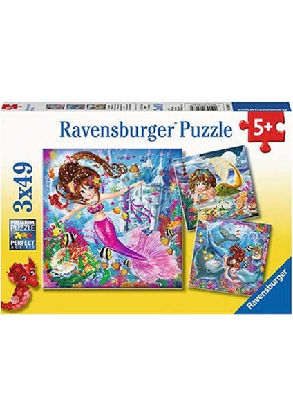 Wd Mermaid 3 x 49 Parça Puzzle