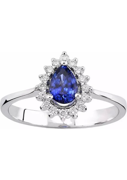 Pırlantalı Safir Yüzük