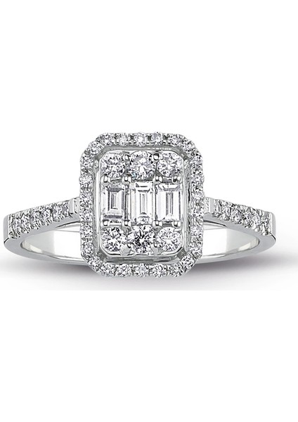 0.60 ct Baget Kare Tektaş Yüzük