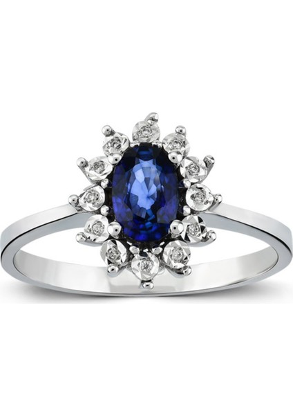 Safir Taşlı Pırlanta Yüzük