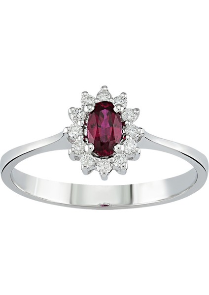 Yakut Taşlı Pırlanta Yüzük