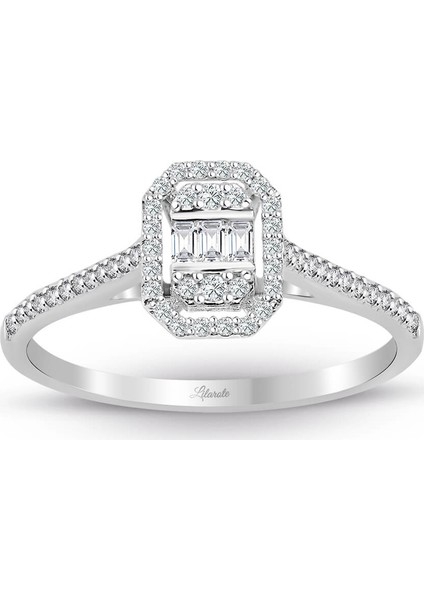 0.25 ct Baget Kare Tektaş Yüzük