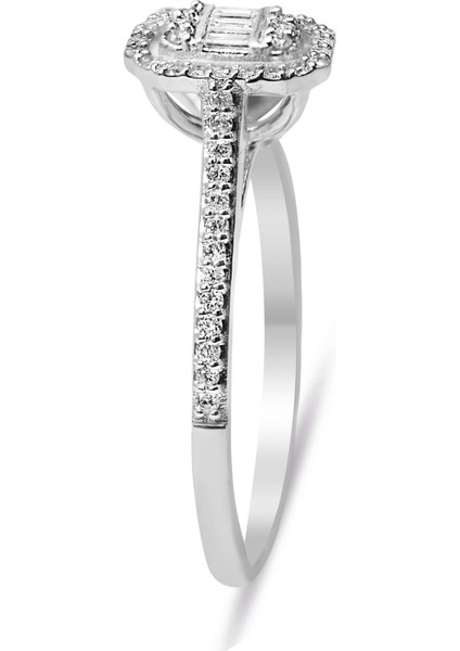 0.25 ct Baget Kare Tektaş Yüzük