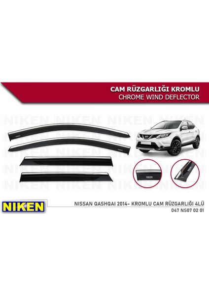 Nissan Qashqai 2014 Sonra Araca Özel Kromlu Cam Rüzgarlığı