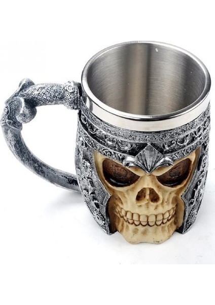 Şövalye Kurukafa Kabartmalı Kupa Bardak