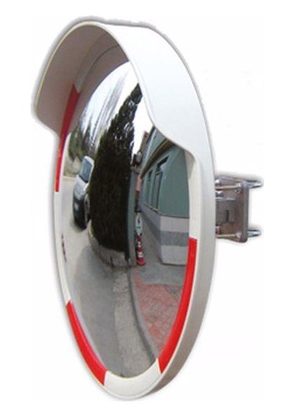 Trafik Güvenlik Aynası 80 cm Beyaz Kırmızı