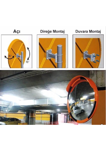Trafik Güvenlik Aynası 80 cm Beyaz Kırmızı fiyatları