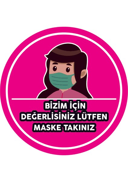 Burada Reklam Ajans Medikal 30x30 cm 19 ve Pandemi Için Folyo Baskı Etiket Sağlığınız Bizim Için Önemlidir
