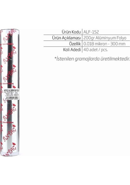 Alüminyum Folyo 30 cm 200 gr 160 gr Masura