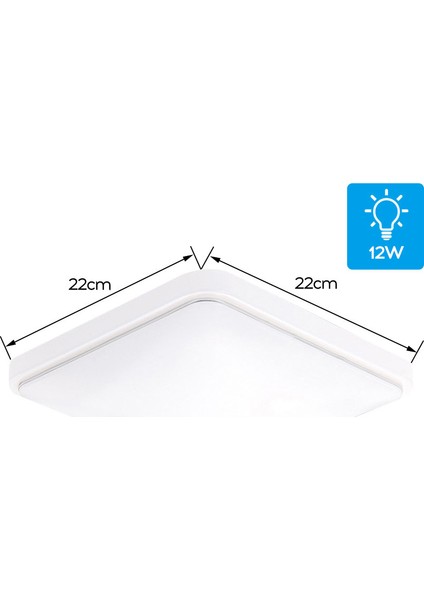 Mbw Kare LED Tavan Lambası AC220-V Beyaz Renk Mutfak Balkon (Yurt Dışından)