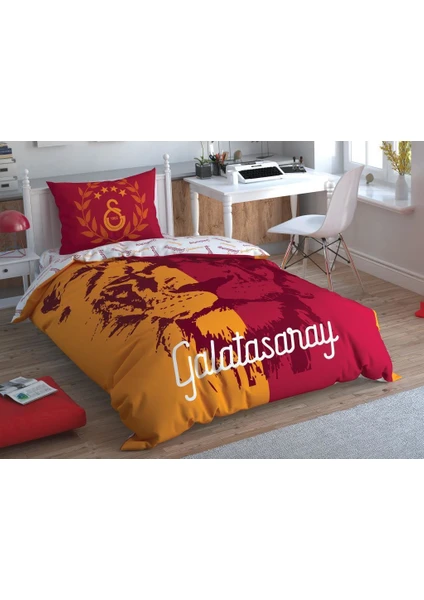 Lisanslı Nevresim Takımı Tek Kişilik Galatasaray Aslan Logo