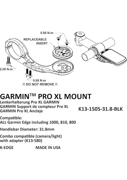 Garmin Bağlantısı Xl K13-1505 Mount Mavi