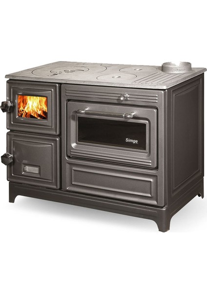 Maxi Döküm Camlı Kuzine Yay Kapak Siyah