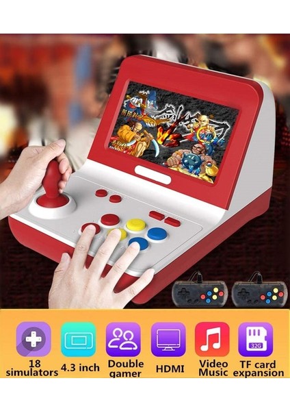 Retro Arcade Oyun Konsolu 64 Bit 5000 Oyunlu 2 Gamepad