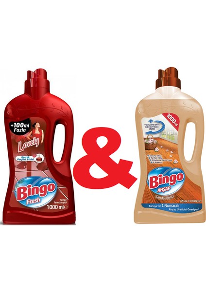 Fresh Lovely 1000 ml & Bingo Ahşap Temizleyici Sandal Ağacı 1000 ml