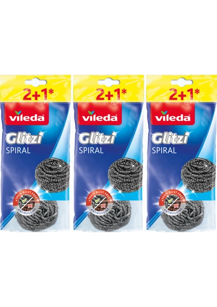 Glitzi Spiral Bulaşık Teli 3 al - 2 Öde x 3 Adet