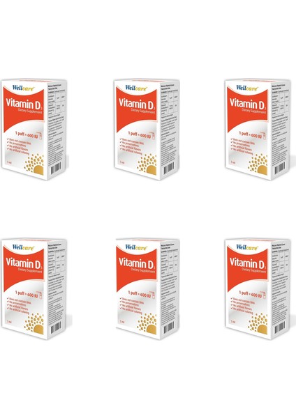 Vitamin D3 600 Iu 5 ml x 6'lı