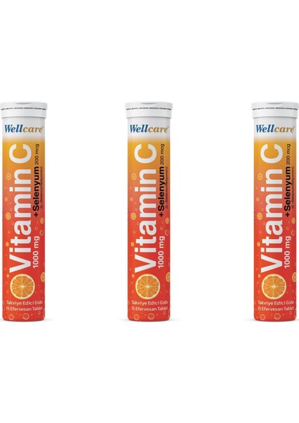 Vitamin C 1000 Mg 15 Tablet Efervesan 3'lü