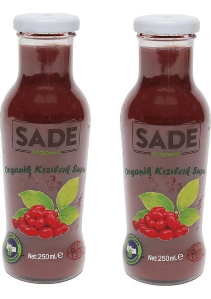 Sade Organik Kızılcık Suyu 2X250 ml