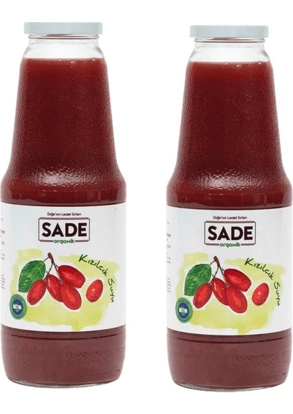 Sade Organik Kızılcık Suyu 2X1000 ml