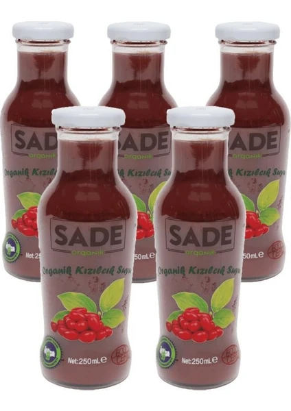 Sade Organik Kızılcık Suyu 5X250 ml