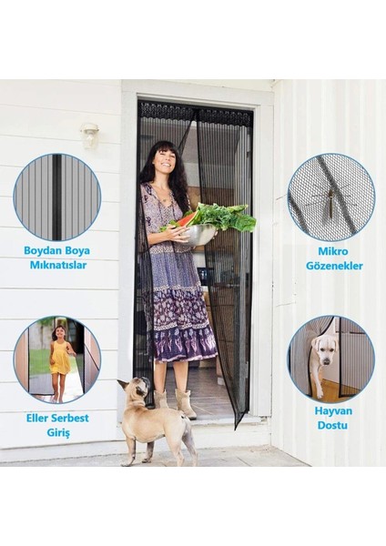 Pratik Manyetik Mıknatıslı Beyaz Kapı Pencere Sinekliği Tülü 90 x 210 cm fırsatları