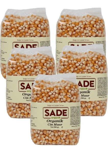 Sade Organik Cin Mısır 5X500 gr