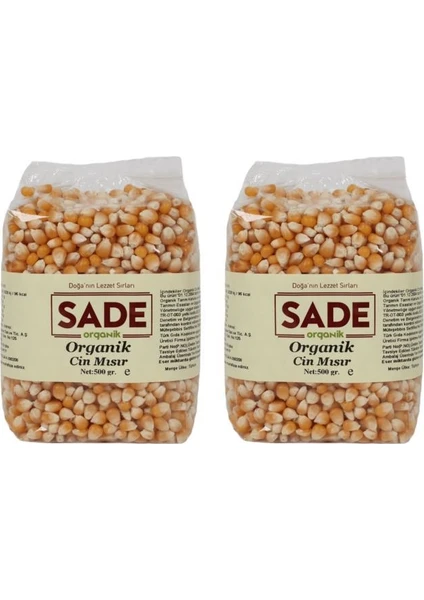 Sade Organik Cin Mısır 2X500 gr