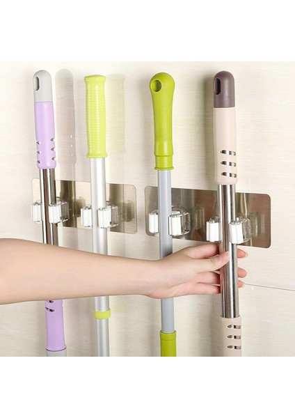 2'li Yapışkanlı Fırça Paspas Mop Fırça Sabitleyici Ergonomik Alet