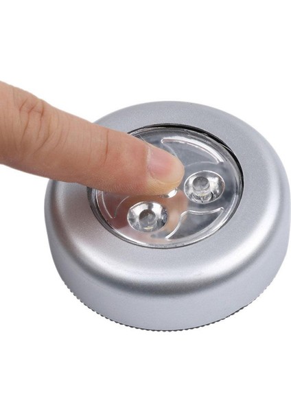 Kablosuz Spot Pilli Dokunmatik LED Lamba 3 Ledli Dolap Lambası