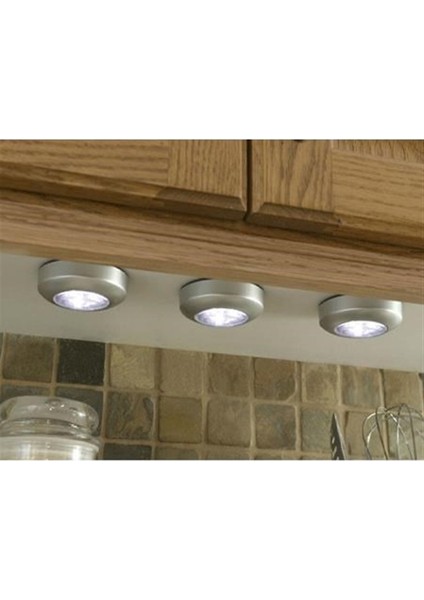 Kablosuz Spot Pilli Dokunmatik LED Lamba 3 Ledli Dolap Lambası